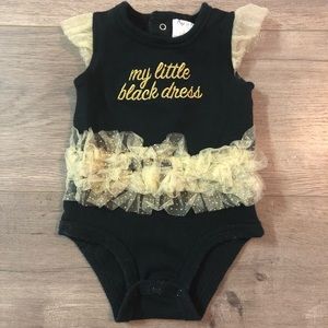 Baby Essentials “my little black dress” onesie 9M
